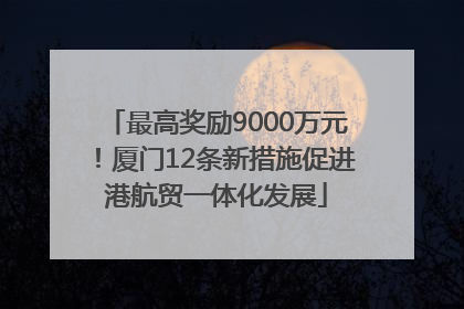 最高奖励9000万元！厦门12条新措施促进港航贸一体化发展