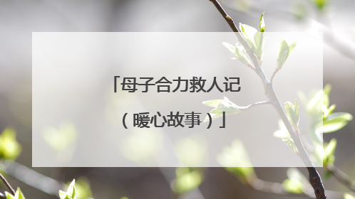 母子合力救人记（暖心故事）