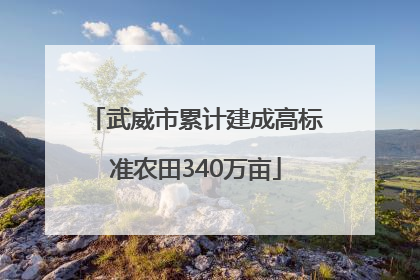 武威市累计建成高标准农田340万亩