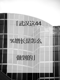 武汉这44%增长是怎么做到的