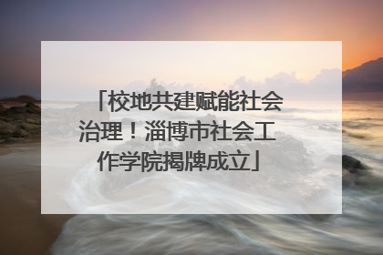 校地共建赋能社会治理！淄博市社会工作学院揭牌成立