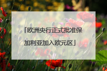 欧洲央行正式批准保加利亚加入欧元区