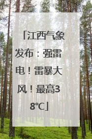 江西气象发布：强雷电！雷暴大风！最高38℃