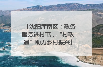 沈阳浑南区：政务服务进村屯，“村政通”助力乡村振兴