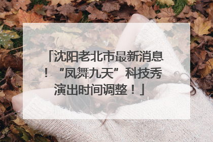 沈阳老北市最新消息！“凤舞九天”科技秀演出时间调整！