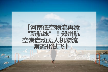 河南低空物流再添“新航线”！郑州航空港启动无人机物流常态化试飞