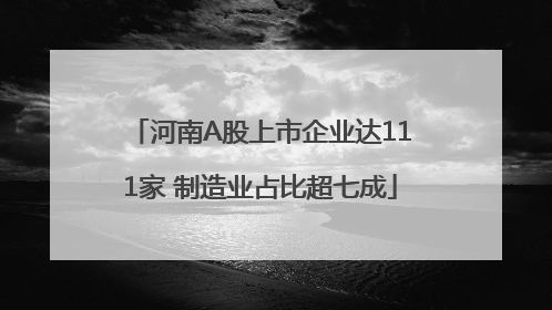 河南A股上市企业达111家 制造业占比超七成