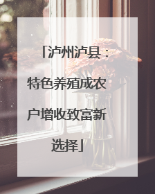 泸州泸县：特色养殖成农户增收致富新选择