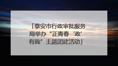 泰安市行政审批服务局举办“正青春‘政’有我”主题团建活动