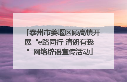 泰州市姜堰区顾高镇开展“e路同行 清朗有我”网络辟谣宣传活动