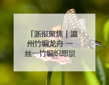 浙报聚焦｜温州竹编龙舟 一丝一竹编织愿景与期盼