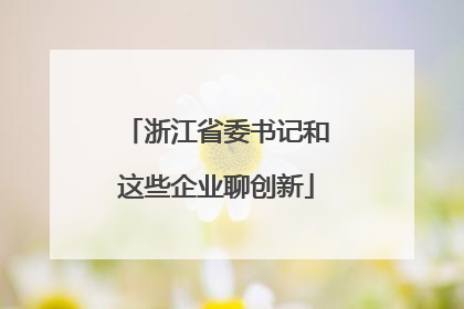 浙江省委书记和这些企业聊创新