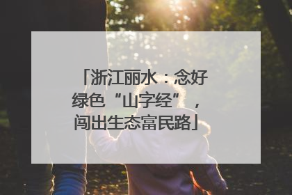 浙江丽水：念好绿色“山字经”，闯出生态富民路