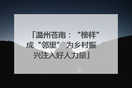 温州苍南：“榜样”成“邻里” 为乡村振兴注入好人力量