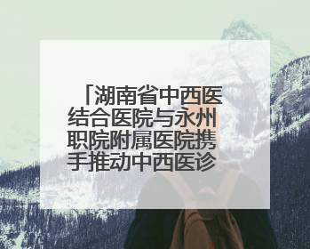 湖南省中西医结合医院与永州职院附属医院携手推动中西医诊疗新发展