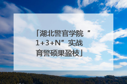 湖北警官学院“1+3+N”实战育警硕果盈枝
