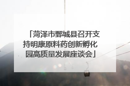 菏泽市鄄城县召开支持明康原料药创新孵化园高质量发展座谈会