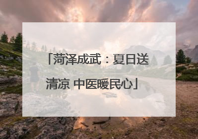 菏泽成武：夏日送清凉 中医暖民心