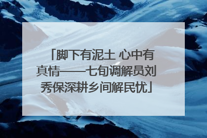 脚下有泥土 心中有真情——七旬调解员刘秀保深耕乡间解民忧