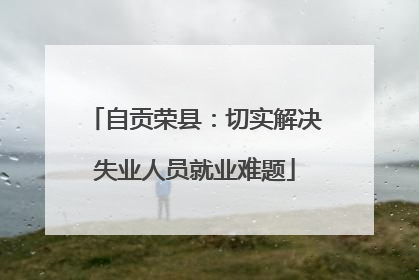 自贡荣县：切实解决失业人员就业难题