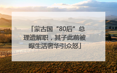蒙古国“80后”总理遭解职，其子此前被曝生活奢华引众怒