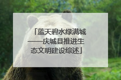 蓝天碧水绿满城——庆城县推进生态文明建设综述
