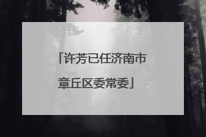 许芳已任济南市章丘区委常委