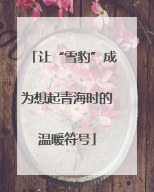 让“雪豹”成为想起青海时的温暖符号