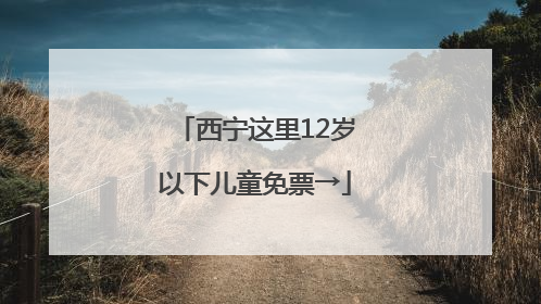 西宁这里12岁以下儿童免票→
