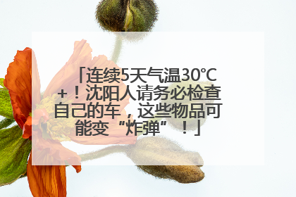连续5天气温30℃+！沈阳人请务必检查自己的车，这些物品可能变“炸弹”！