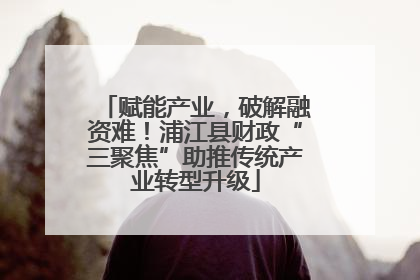 赋能产业，破解融资难！浦江县财政“三聚焦”助推传统产业转型升级