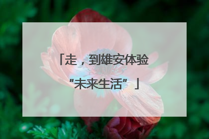 走，到雄安体验“未来生活”