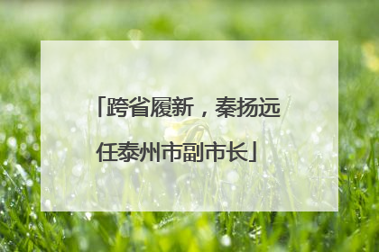 跨省履新，秦扬远任泰州市副市长