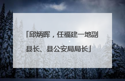 邱炳晖，任福建一地副县长、县公安局局长