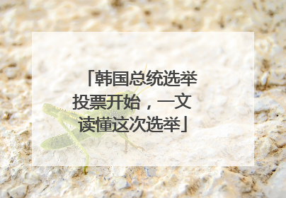 韩国总统选举投票开始，一文读懂这次选举