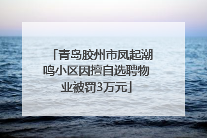 青岛胶州市凤起潮鸣小区因擅自选聘物业被罚3万元