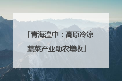 青海湟中：高原冷凉蔬菜产业助农增收