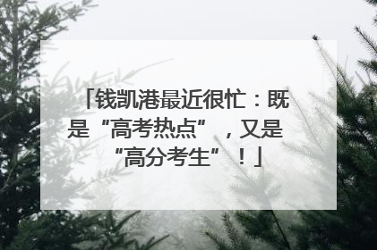 钱凯港最近很忙：既是“高考热点”，又是“高分考生”！