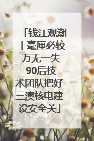 钱江观潮丨毫厘必较 万无一失 90后技术团队把好三澳核电建设安全关