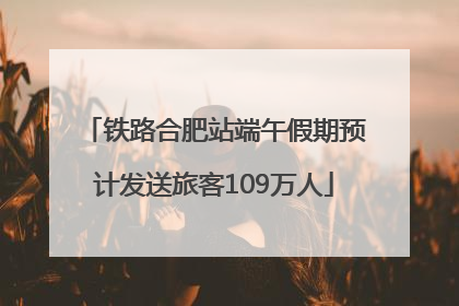 铁路合肥站端午假期预计发送旅客109万人