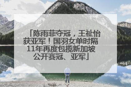 陈雨菲夺冠，王祉怡获亚军！国羽女单时隔11年再度包揽新加坡公开赛冠、亚军