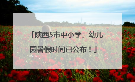 陕西5市中小学、幼儿园暑假时间已公布！