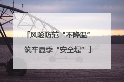 风险防范“不降温” 筑牢夏季“安全堤”