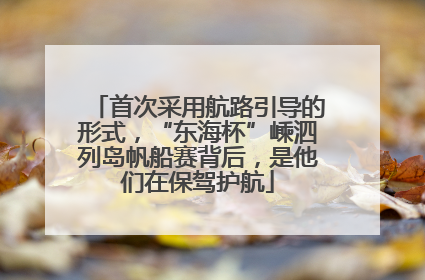 首次采用航路引导的形式，“东海杯”嵊泗列岛帆船赛背后，是他们在保驾护航