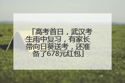 高考首日，武汉考生雨中复习，有家长带向日葵送考，还准备了678元红包