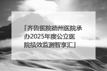 齐鲁医院德州医院承办2025年度公立医院绩效监测智享汇