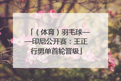 （体育）羽毛球——印尼公开赛：王正行男单首轮晋级