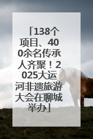 138个项目、400余名传承人齐聚！2025大运河非遗旅游大会在聊城举办