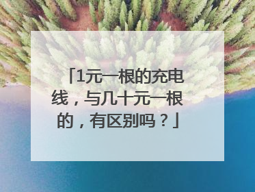 1元一根的充电线，与几十元一根的，有区别吗？