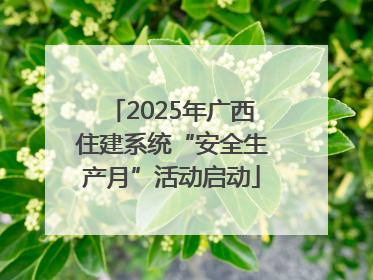 2025年广西住建系统“安全生产月”活动启动